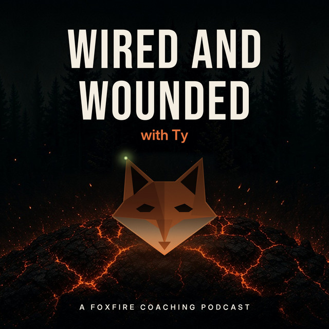 Wired and Wounded podcast cover art: a Foxfire Coaching podcast with Ty